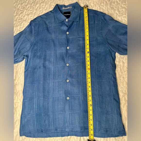 Tommy Bahama 100% Linen Textured Short Sleeve Button-Up Shirt M Resort Classic - Picture 7 of 10